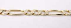 Subtle Textured Figaro Style Bracelet in 14K Yellow Gold