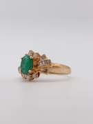 18kt Yellow Gold Emerald & Diamond Cocktail Ring