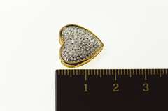 10K Yellow Gold Two Tone Pave Diamond Encrusted Heart Pendant