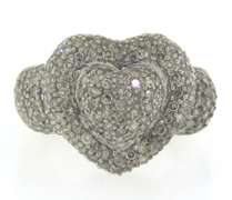 Exciting White Gold 3ctw Diamond Pave Heart Ring
