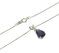 Set of Synthetic Alexandrite Pear Shaped Pendant and Earrings