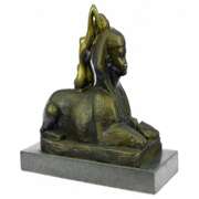 Egyptian Pyramid Famous Sphinx Creature Bronze Sculpture Mythological Art Statue