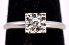 Sparkling Ladies Diamond Engangement Ring in 14K White Gold