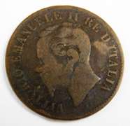 1861 Italian 2 Centesimi Coin