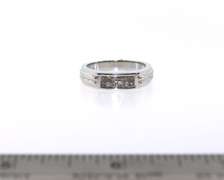Contemporary 14kt White Gold Ring with Channel set Diamonds
