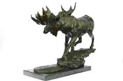 Wildlife Large Moose Bronze Sculpture