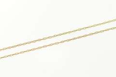 10K Yellow Gold 0.8mm Cable Chain Classic Simple Twist Necklace