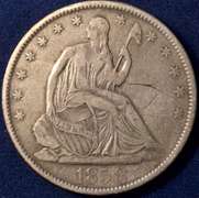 1858-O Seated Liberty Half Dollar, Circulated.