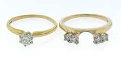 Dazzling Yellow Gold 1cts Diamond Wrap Wedding Set