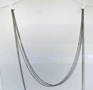 Italian 14KT White Gold Three strands Ball Chain