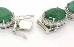 Majestic 176.54CTW Emerald & Sapphire Necklace in Sterling Silver