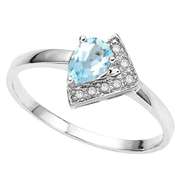 1/2 CARAT BABY SWISS BLUE TOPAZ & DIAMOND 925 STERLING SILVER RING