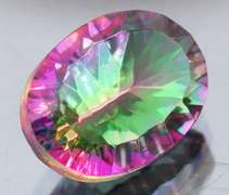 Rainbow color 10.08ct concave cut Mystic Quartz