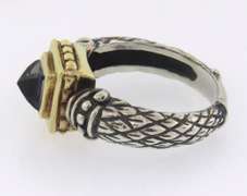 Sterling silver princess-cut purple gemstone ring