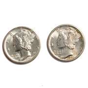 1927 &1937 D Unc Mercury Dimes