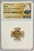 Flawless 2016 $5 Gold Eagle 30th Anniversary. NGC MS70