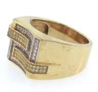 Men's Yellow sterling silver signet ring
