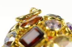 18K Yellow Gold 1960's Multi Gemstone Sputnik Ball Statement Pendant