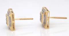 Nice Yellow Gold Diamond Sqaure Earrings