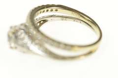 18K Yellow Gold Art Deco Diamond Engagement Bridal Set Ring