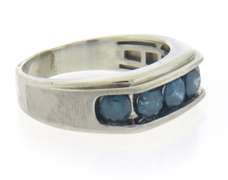 Graceful Irradiated Blue Diamond Sterling Silver Ring