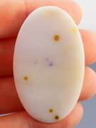 Snow white 63.59ct Dot Agate cabochon