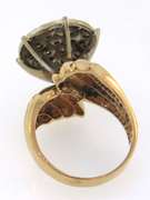 Large diamond cluster ring in 10kt yellow gold