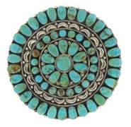 Signed Najavo Juliana Williams Turquoise Pin Pendant
