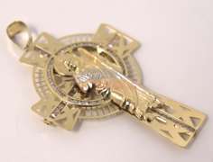 Religious Yellow Gold Saint Jude Cross Pendant