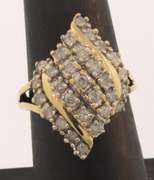 Eye-catching 10kt yellow gold diamond cluster ring