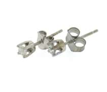 Popular White Gold 3.8mm Round Brilliant Cut Diamond Stud