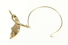 14K Yellow Gold Swirl Loop Design Charm Holder Pendant