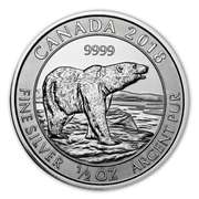 2018 Canada 1/2oz Polar Bear Argent Pur