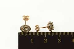 10K Rose Gold 1.01 Ctw Fancy Diamond Halo Classic Stud Earrings