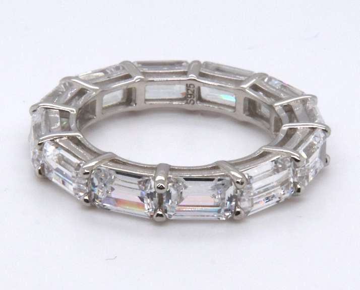 Sterling Silver Cubic Zirconia Eternity Band