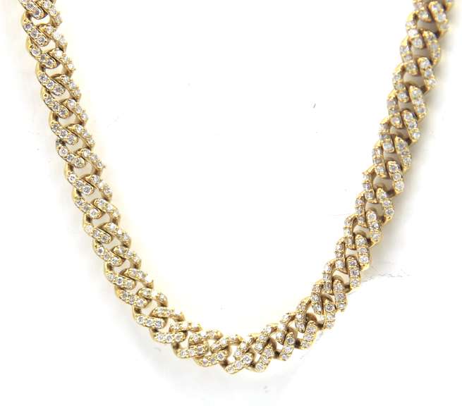 Quintessential Yellow Gold 7.18ctw Diamond Tennis Necklace