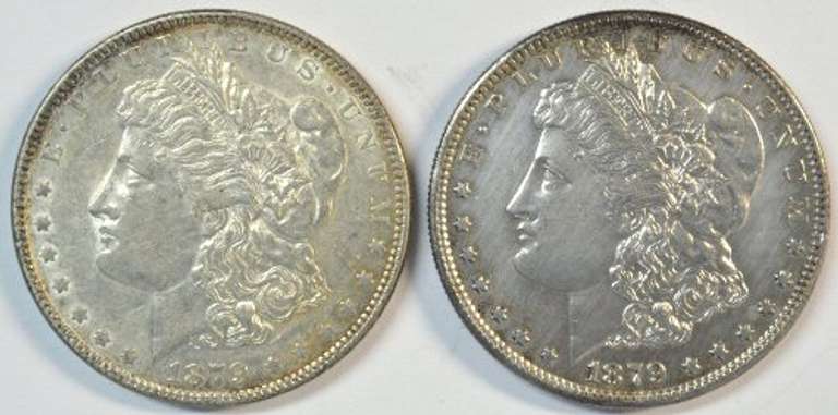 1879-P & 1879-S Morgan Silver Dollars