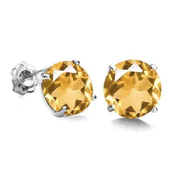 1.53 CT CITRINE 925 STERLING SILVER EARRINGS STUD