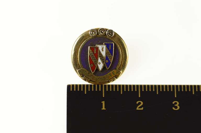 10K Yellow Gold Buick Diamond Salesmaster Enamel Lapel Pin/Brooch