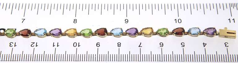 Stunning Pear Multi Color Gemstone Bracelet