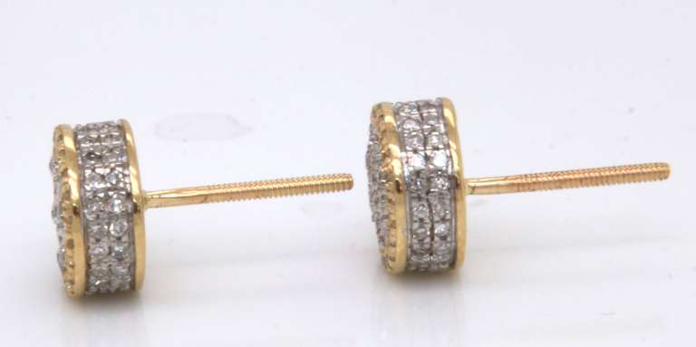 Stunning Yellow Gold Diamond Earrings