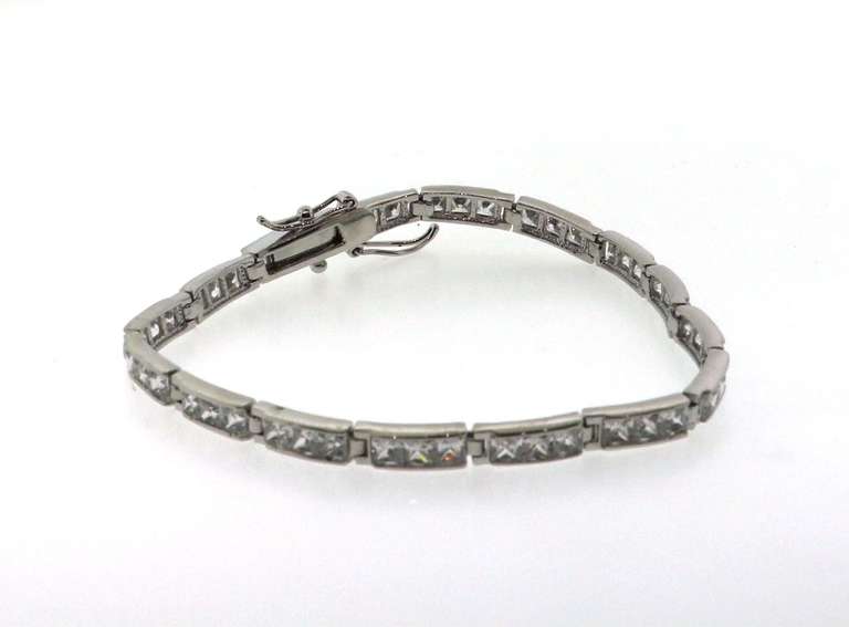 Sterling Silver Tennis Bracelet with Cubic Zirconia