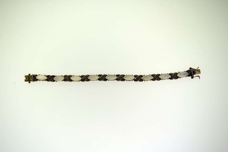 Sterling Silver Mother Of Pearl X Bracelet