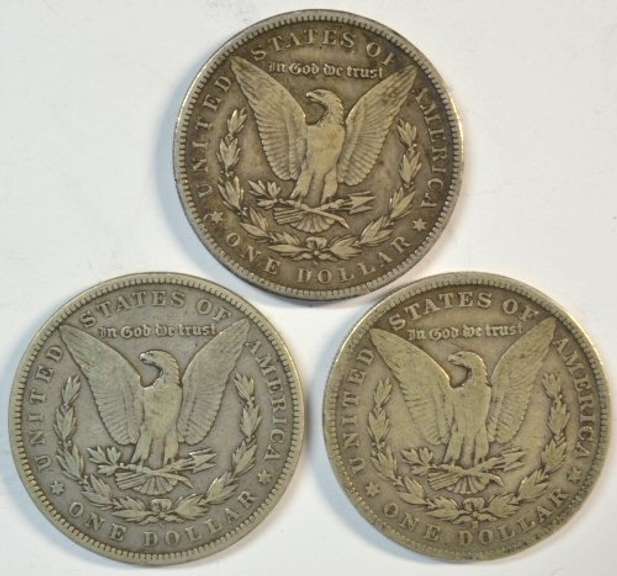 3 Key dates 1898-S, 1899-S, & 1901-S Morgan Dollars