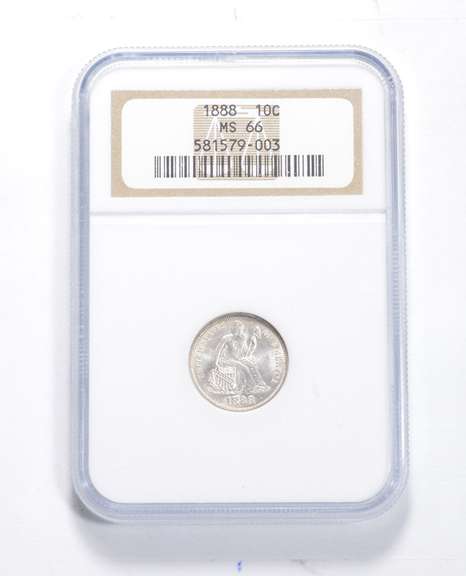 MS66 1888 Seated Liberty Dime - Graded NGC