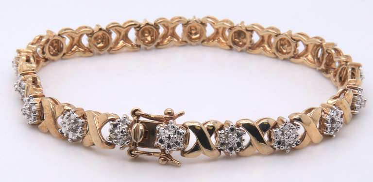 LADIES 14K YELLOW GOLD DIAMOND BRACELET
