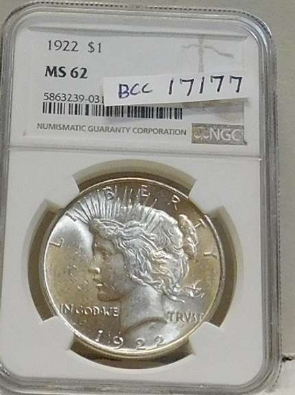 1922 Peace Dol Sil NGC MS-62