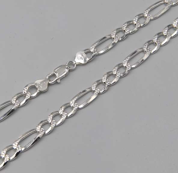 Beautiful Sterling Silver Figaro Chain Necklace