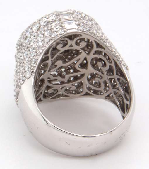 Indelible 18k Stamped White Gold Diamond Signet Ring