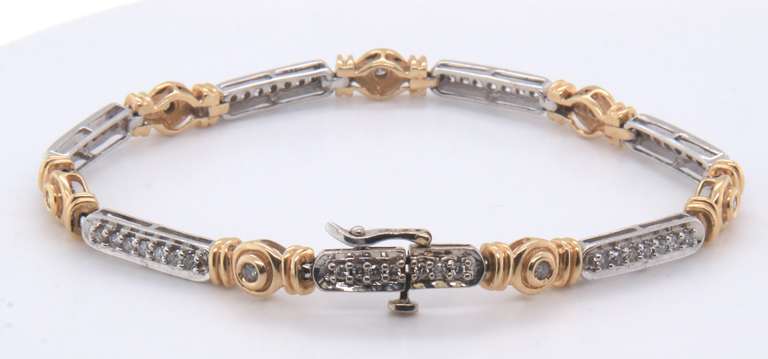 Two Tone 1+ctw Diamond Bracelet